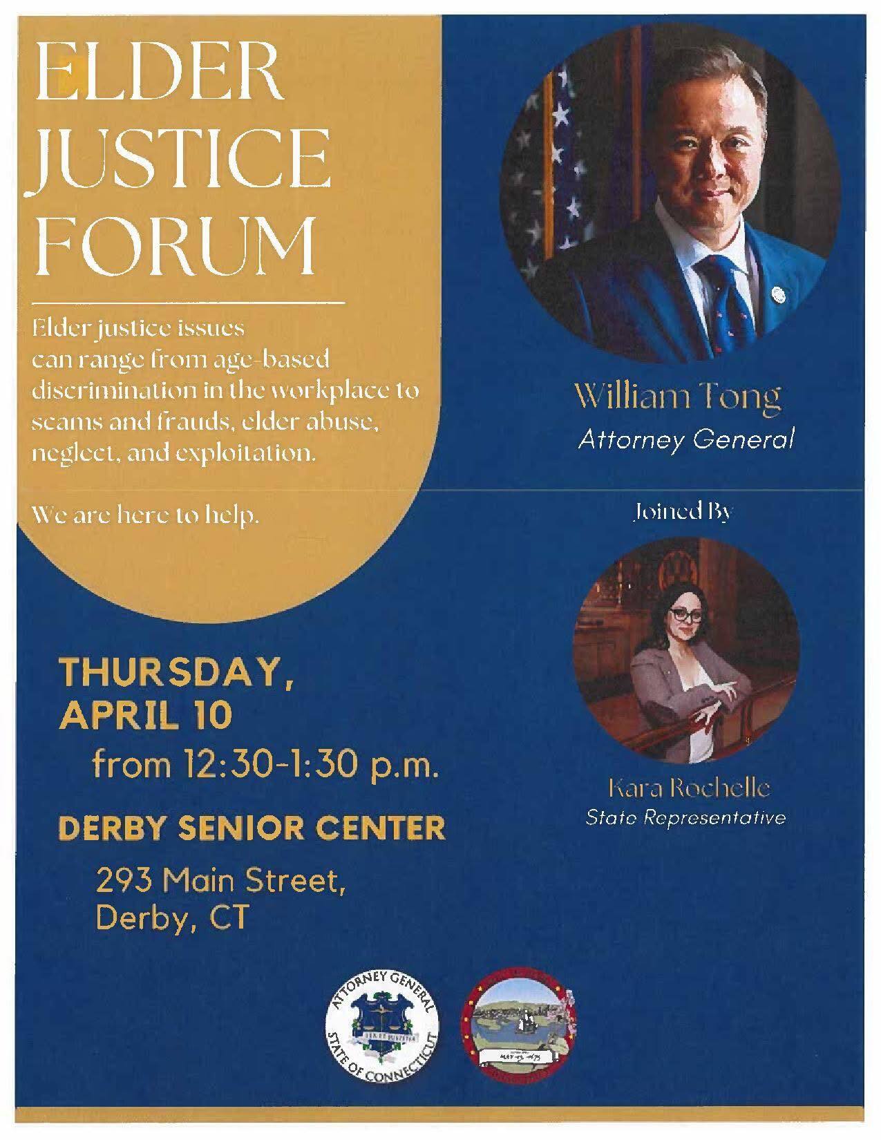 Kara Rochelle Rochelle & Tong To Host Elder Justice Forum At Derby Senior Center ...